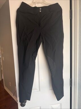 Dover Women's Black Stretch Riding Breeches with Knee Grip
